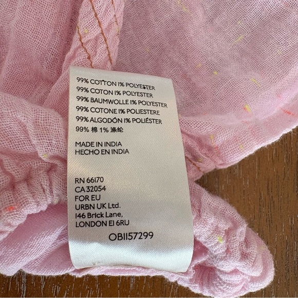 Free People S Pink Embroidered Crop Top Bohemian Style - Picture 10 of 11